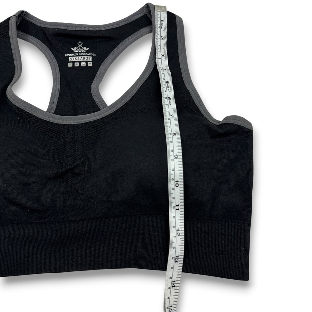 Healthyoga Sports Bra Sz XXXL 3XL Athletic Yoga Running Black Racer Back Top NWT - Picture 7 of 10